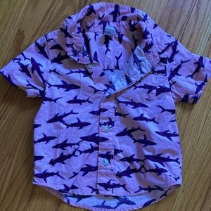 Pink Old Navy Button down with sharks.